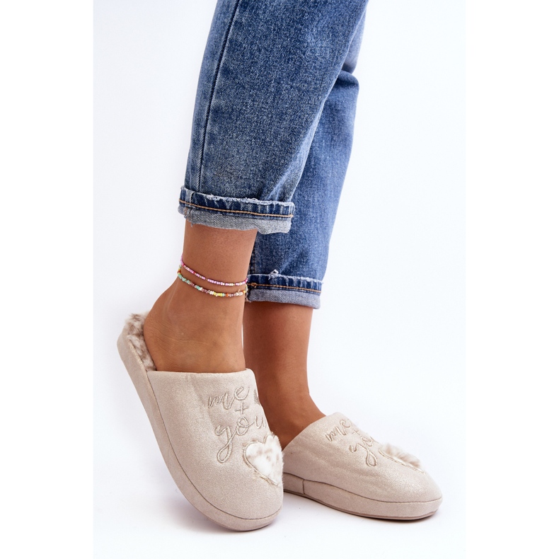 Pantuflas Geraja Brillantes Mujer Beige 1