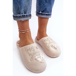 Pantuflas Geraja Brillantes Mujer Beige 4