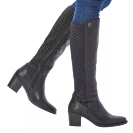 Botas Rieker, aisladas, con banda elástica, cuero W Y2050-00 RKR638 negro 5