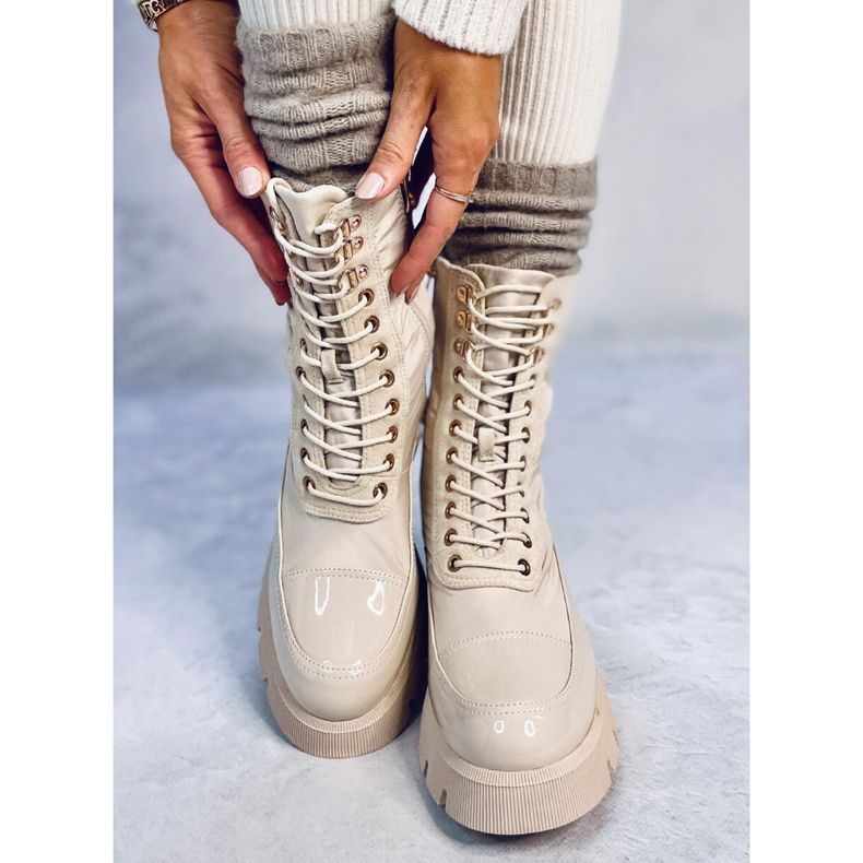 Botas con cordones Merced Beige 1 Botas con cordones Merced Beige 1