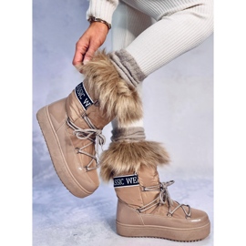 Botas de nieve de piel Kendals Khaki beige 3