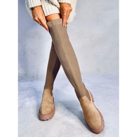 Botas tipo calcetín Trotter caqui beige 3