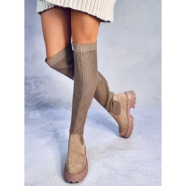 Botas tipo calcetín Trotter caqui beige 5