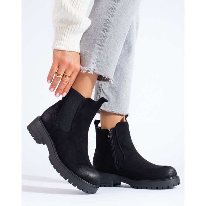 Botines Chelsea negros Shelovet para mujer 1