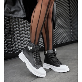 Zapatillas altas Bolman negras con plataforma negro 2