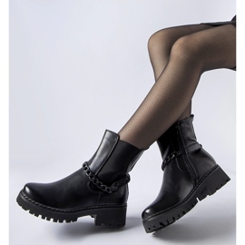 Botines negros aislantes con cadena Tiziano 1