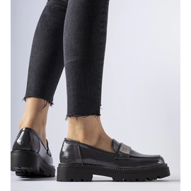 Mocasines de charol gris oscuro de Fecteau 1 Mocasines de charol gris oscuro de Fecteau 1