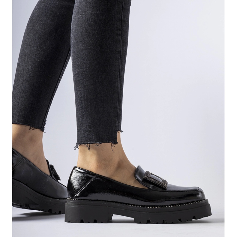 Mocasines de charol negros con pedrería de Clarks 1 Mocasines de charol negros con pedrería de Clarks 1