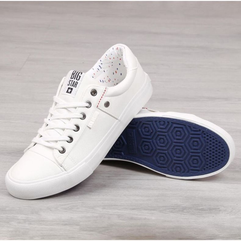 Zapatillas bajas de hombre en piel ecológica Big Star GG174028 blanco 1
