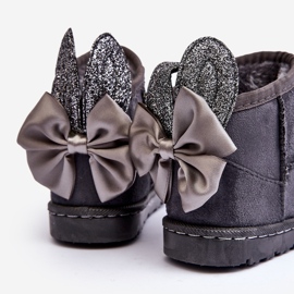 Botas De Nieve Cálidas De Niña Con Lazos De Meriva Gris 3