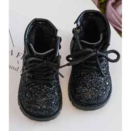 Botines Infantiles Aislantes Glitter con Cremallera, Negro Saussa 7