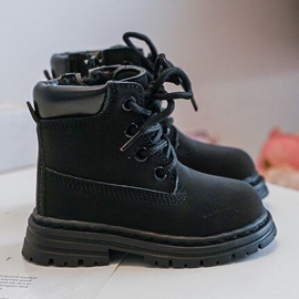 Botas Trapper Infantil Bansi Negras Con Cremallera negro 4