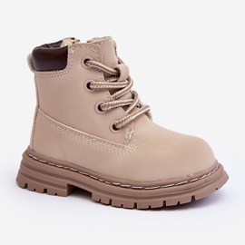 Botas Trapper Infantil Bansi Beige Con Cremallera 10