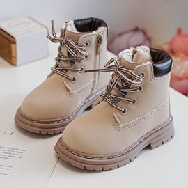 Botas Trapper Infantil Bansi Beige Con Cremallera 1