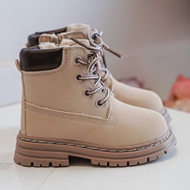 Botas Trapper Infantil Bansi Beige Con Cremallera 4