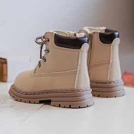 Botas Trapper Infantil Bansi Beige Con Cremallera 3