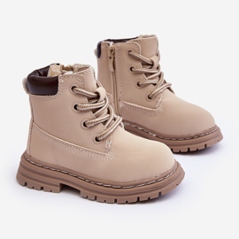 Botas Trapper Infantil Bansi Beige Con Cremallera 8