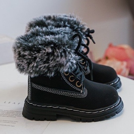 Botas Trapper Infantiles con Cremallera y Pelo, Negro Gerande 4