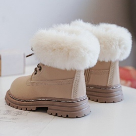 Botas Trapper Infantil con Cremallera y Pelo, Beige Gerande 3