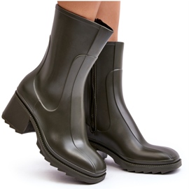 Botines Mujer Galoshes Mate Verde Oscuro Bertaida 10