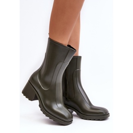 Botines Mujer Galoshes Mate Verde Oscuro Bertaida 3