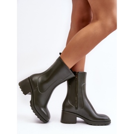 Botines Mujer Galoshes Mate Verde Oscuro Bertaida 4