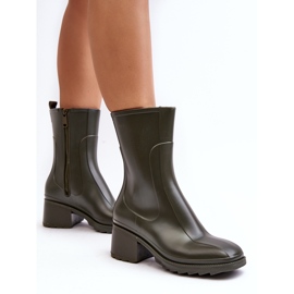 Botines Mujer Galoshes Mate Verde Oscuro Bertaida 5