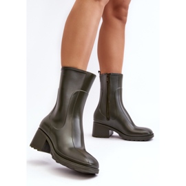 Botines Mujer Galoshes Mate Verde Oscuro Bertaida 6