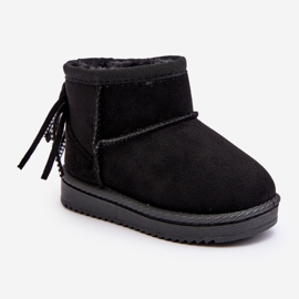 Botas de nieve aislantes para niños con flecos, negro Mikyla 2