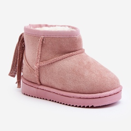 Botas de nieve aislantes para niños con flecos, rosa Mikyla 1