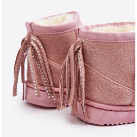 Botas de nieve aislantes para niños con flecos, rosa Mikyla rosado 2