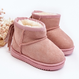 Botas de nieve aislantes para niños con flecos, rosa Mikyla rosado 3