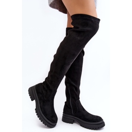 Botas Planas Por Encima De La Rodilla Mujer Negro Silune 1 Botas Planas Por Encima De La Rodilla Mujer Negro Silune 1