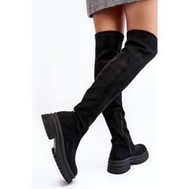 Botas Planas Por Encima De La Rodilla Mujer Negro Silune 4