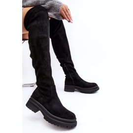 Botas Planas Por Encima De La Rodilla Mujer Negro Silune 7