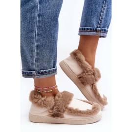 Pantuflas De Mujer Con Pelo Beige Sailey 5