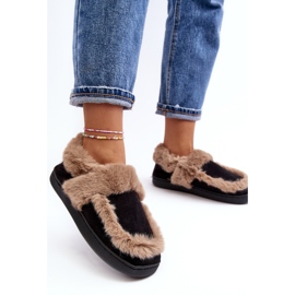 Pantuflas De Mujer Con Pelo Negro Sailey 2