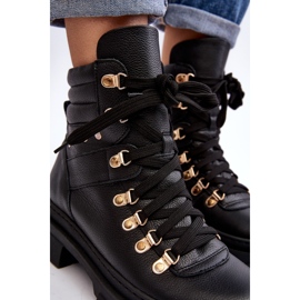 Botines Mujer Piel Trappers Con Cordones Zazoo K01 Negro 1