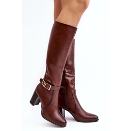 Sergio Leone Botas Mujer Tacón Alto Con Hebilla, Cálido Marrón Sendilia 1 Sergio Leone Botas Mujer Tacón Alto Con Hebilla, Cálido Marrón Sendilia 1