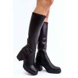 Sergio Leone Botas de Tacón Alto por Encima de la Rodilla para Mujer, Negro Sislene 1