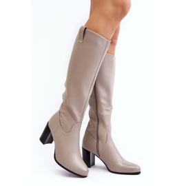 Sergio Leone Botas Tacón Alto Por Encima De La Rodilla Mujer Gris Nelamessa 1
