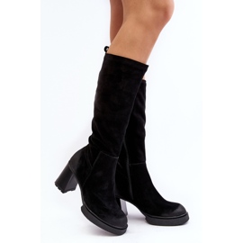 Botas Altas Mujer Ante Lemar Negro Ceraxa 1