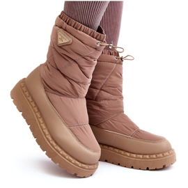 Botas de Nieve Mujer Suela Gruesa Lureta Beige Oscuro 11