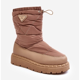 Botas de Nieve Mujer Suela Gruesa Lureta Beige Oscuro 4