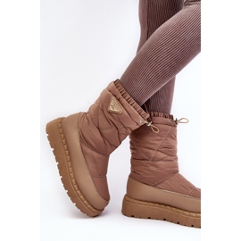 Botas de Nieve Mujer Suela Gruesa Lureta Beige Oscuro 7