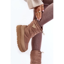 Botas de Nieve Mujer Suela Gruesa Lureta Beige Oscuro 8