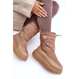 Botas de Nieve Mujer Suela Gruesa Lureta Beige Oscuro 2 Botas de Nieve Mujer Suela Gruesa Lureta Beige Oscuro 2