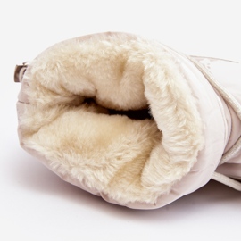 Botas de nieve para mujer con plataforma y cordones Beige Fleure 7