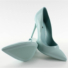 Tacones altos barnizados lisos E396 L. Azul 4
