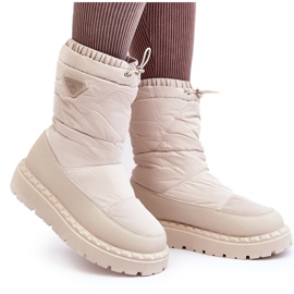 Botas de Nieve Mujer Suela Gruesa Lureta Beige Claro 11